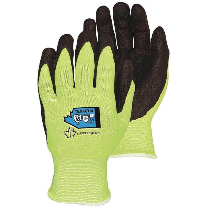TenActiv™ Hi-Vis Glove, Nitrile Microsurface Grip, Medium