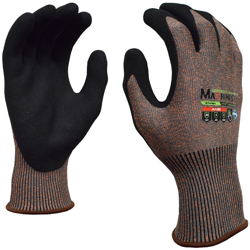 15 Gauge HPPE/Graphene Cut Resistant Glove, Nitrile Microsurface Grip, TouchScreen Compatible, 2-XL