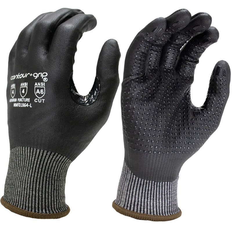 18 Gauge HPPE Glove, Full Nitrile Foam Coat, Micro Dotted Palm, 2-XL