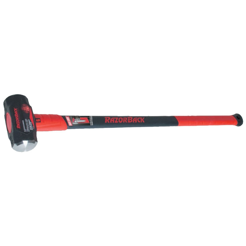 6 Lbs. Double Faced Sledge Hammer, 34" Fiberglass Handle