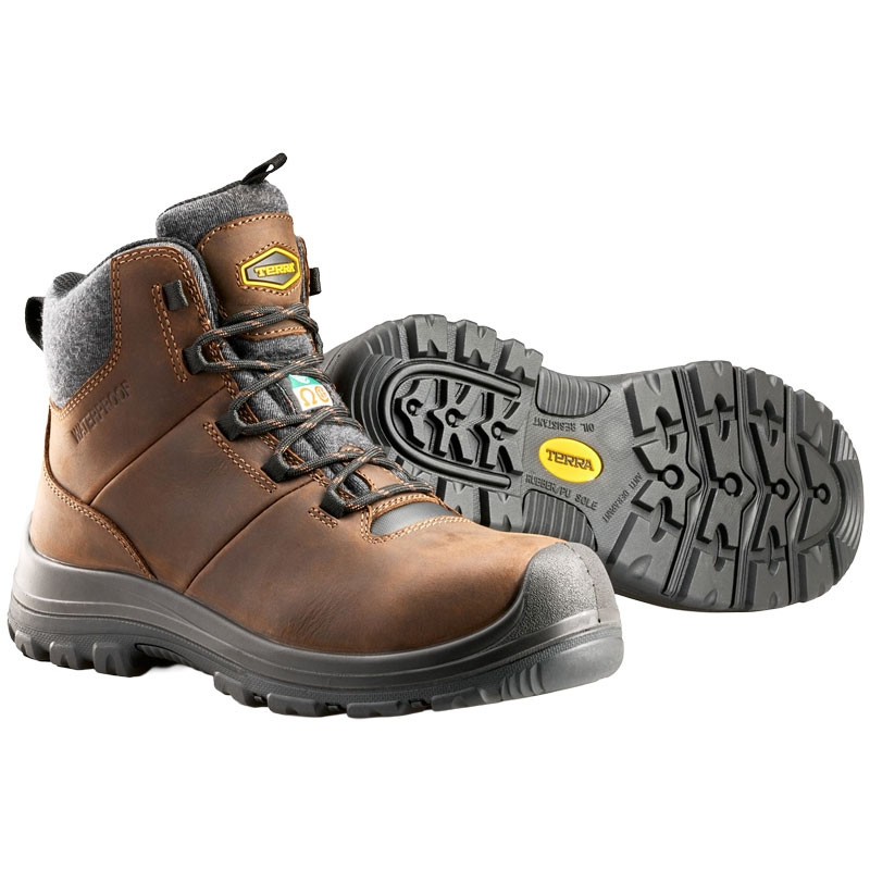 Findlay Work Boot, Composite Toe, Puncture Resistant Sole, Dark Brown, Women's Size 9