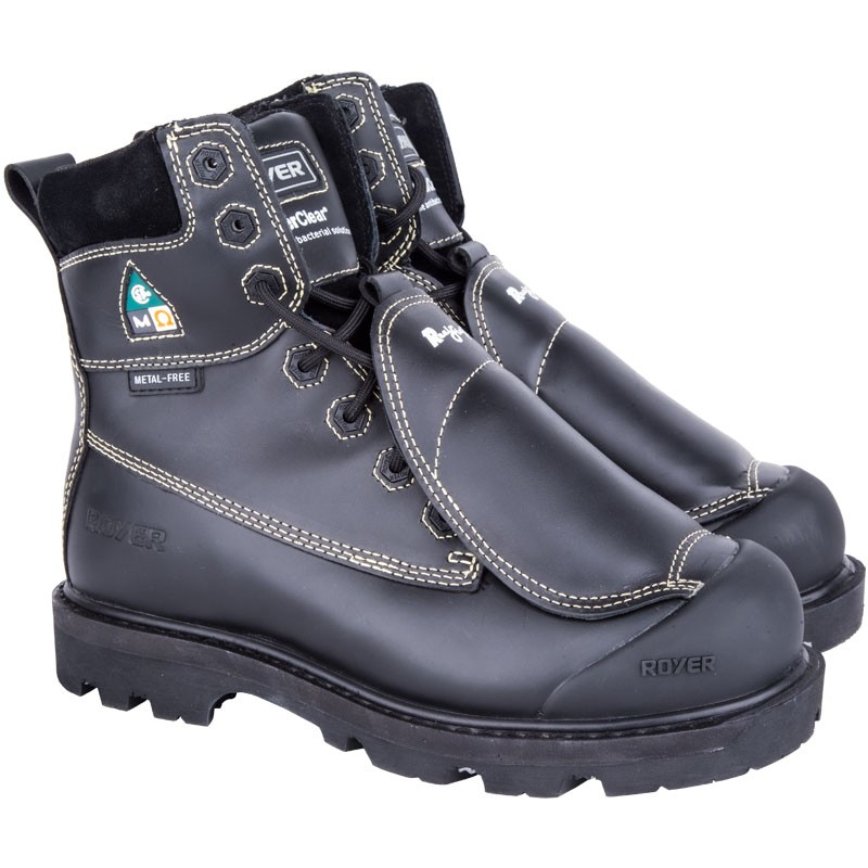 Royer Composite Toe Boots, External Met, Puncture Resistant Sole, Black, Men's Size 8.5