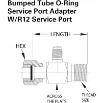 R12-Z62 1 1/4H X 3/4T BUMPED TUBE O-RING  SERVICE PORT ADAPTER W/R12 SERVICE PORT