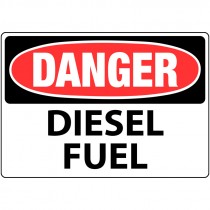 7" x 10" Rigid Plastic Danger Diesel Fuel Sign