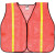 Non-Rated Safety Vest, Hi-Vis Orange Mesh, Hook & Loop Closure, Universal Size 2XL - 5XL