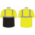 LG  CLS 2 LY BLACK BOTTOM MESH T-SHIRT LIME YELLOW, ANSI CLASS 2, 100% BIRDSEYE MESH, T-SHIRT  W/ WASTE CONNECTIONS LOGO (1C - 1L)