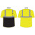 2-XL  CLS 2 LY BLACK BOTTOM MESH T-SHIRT LIME YELLOW, ANSI CLASS 2, 100% BIRDSEYE MESH, T-SHIRT  W/ WASTE CONNECTIONS LOGO (1C - 1L)
