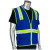 Non-Ansi Rated Safety Vest, Royal Blue, 5-Pockets, Zipper Closure, 3-XL