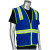 Non-Ansi Rated Safety Vest, Royal Blue, 5-Pockets, Zipper Closure, 4-XL