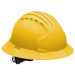 JSP® Non-Vented Full Brim Wheel Ratchet Hard Hat, Yellow