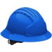 JSP® Non-Vented Full Brim Wheel Ratchet Hard Hat, Blue