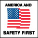 Hard Hat Sticker, America and Safety First - (10) Per Pack
