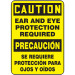 10" x 14" Plastic Bilingual Ear and Eye Protection Required Sign