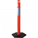 45" Traffic Delineator with Reflective Band & 13 Lb. Base