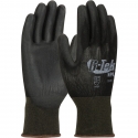 Black Nylon Seamless Knit Glove, Extra Thick PU Coated Palm