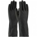 13" Black Latex Glove, Flock Lined, Embossed Grip, 28 Mil, XL